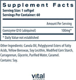 Vital Nutrients Ubiquinol CoQ10 100 mg (60 Veg Softgels)