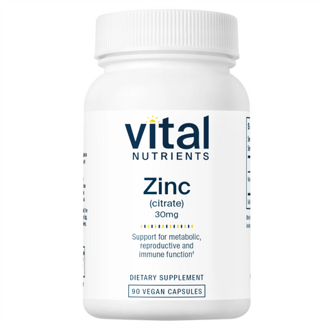 Vital Nutrients Zinc Citrate 30mg (90 vegan capsules)