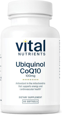 Vital Nutrients Ubiquinol CoQ10 100 mg (60 Veg Softgels)