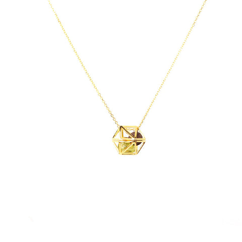 WATER (ICOSAHEDRON) DIFFUSER NECKLACE in 18ct Gold