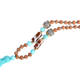 ADORE 108 MALA TASSEL NECKLACE in Turquoise