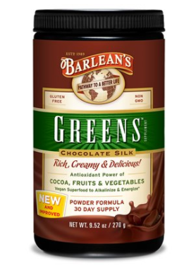 Barlean's Organic Greens™ Chocolate Silk Flavor (270g)