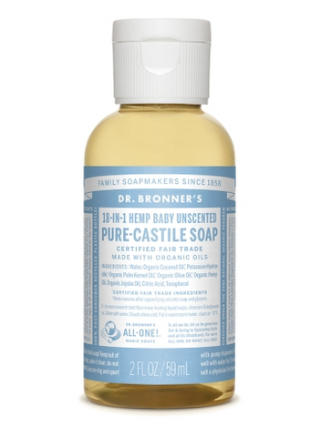 Dr. Bronner's 18-In-1 Hemp Baby Unsented Pure Castile Soap (2oz)